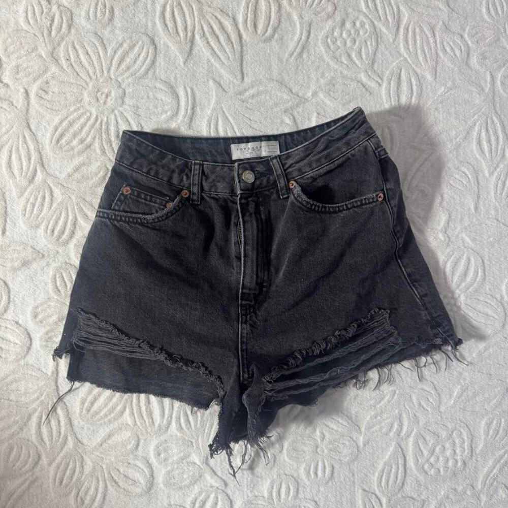 Topshop black denim shorts size